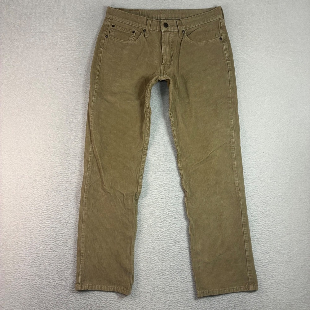 Levis 514 Jeans Corduroy Pants Men 32x32 Brown Straight Leg Casual Winter Preppy